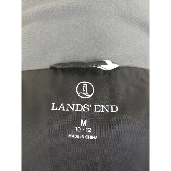 Lands' End ~Woman Size M (10-12)~ Black/White Puffer Zip-Up Front Vest. - Picture 2 of 12